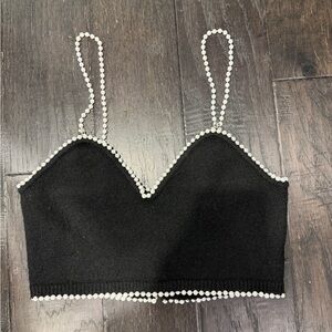Astr Black Top with Pearl Accents Small